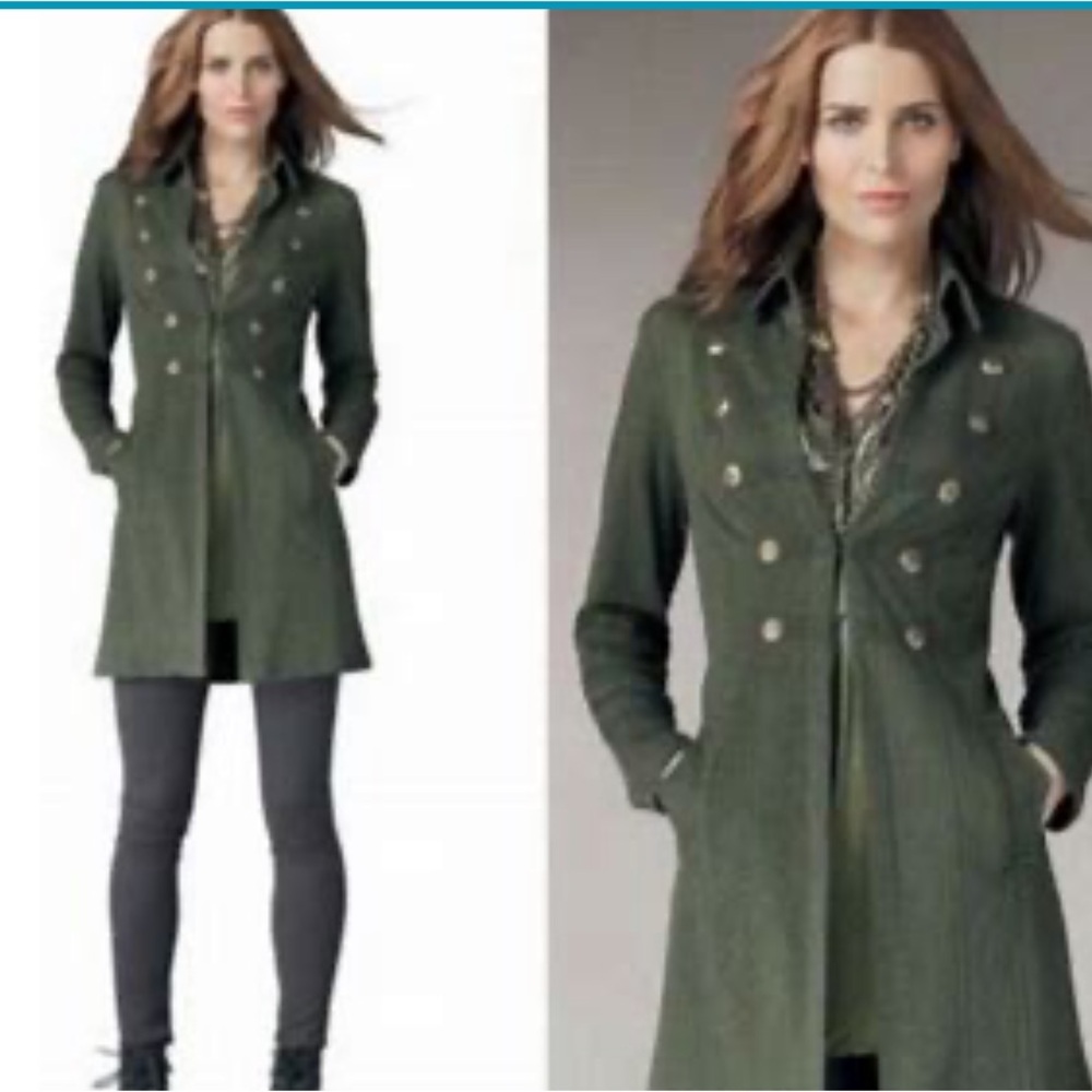 CAbi military style green cotton jacket size XS